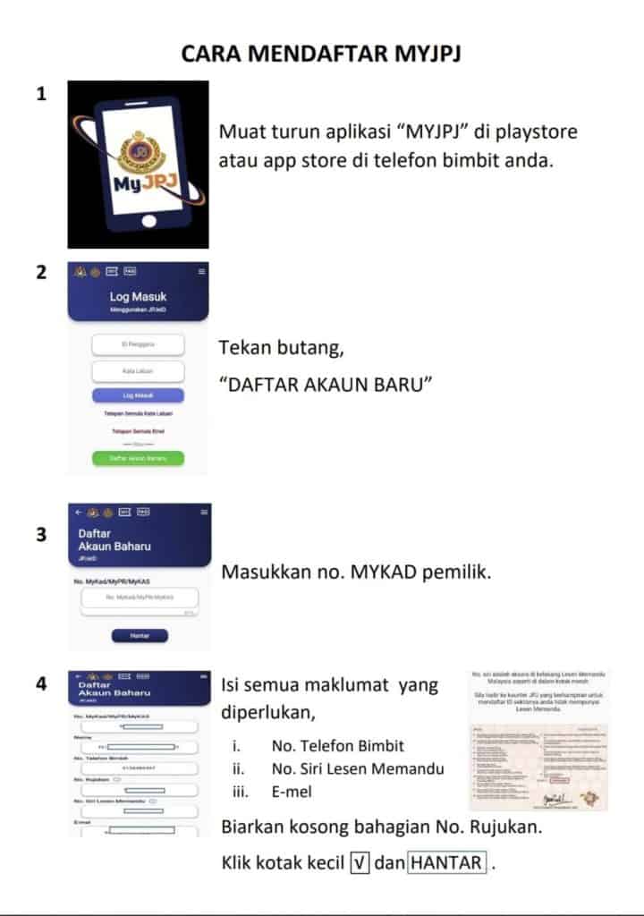 Cara Daftar My JPJ
