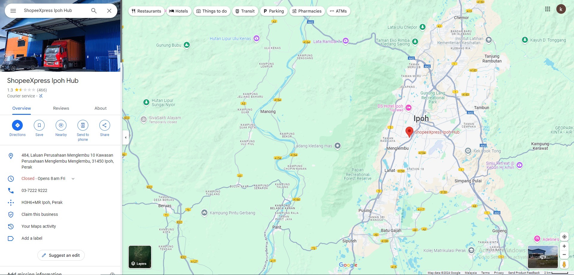 Lokasi dan Fungsi Shopee Express Ipoh Hub