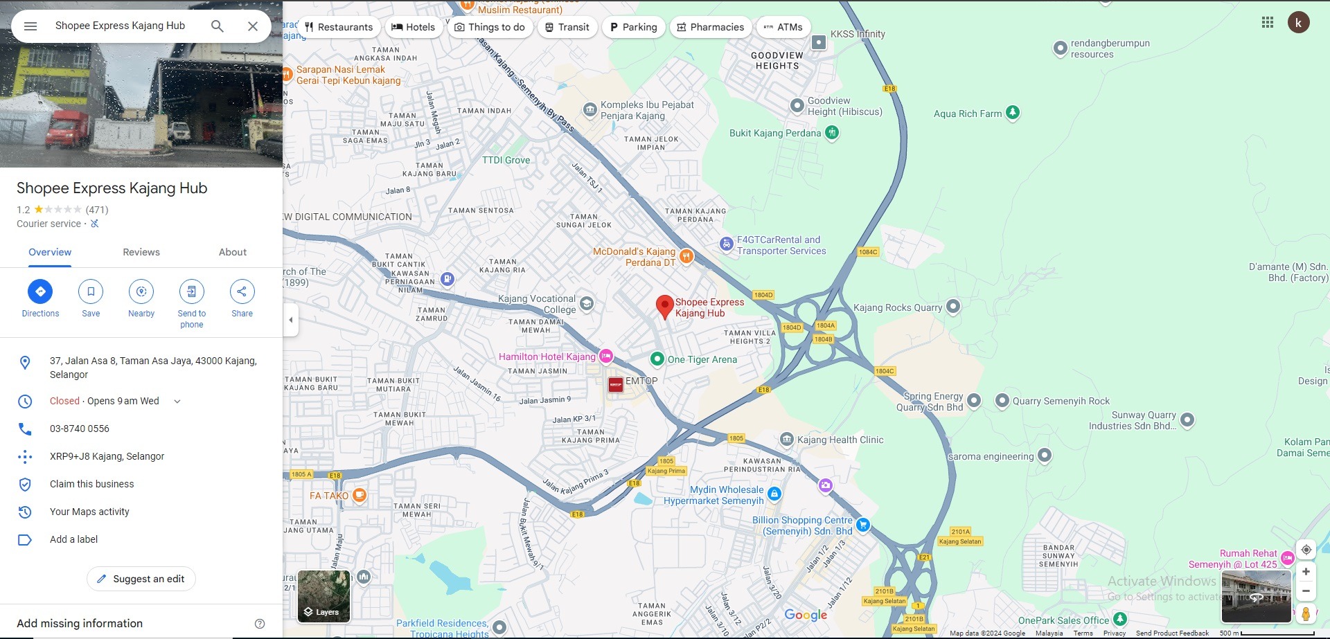 Lokasi KAJ first mile hub