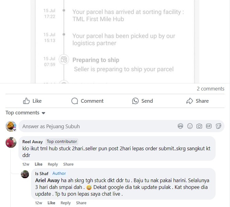 Apa yang Perlu Dilakukan Jika Bungkusan Anda Terperangkap di TML First Mile Hub?
