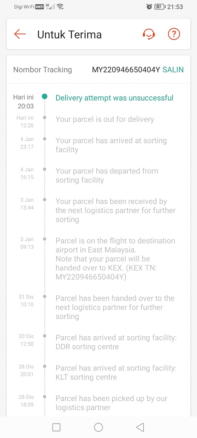 Maksud pickup attempt was unsuccessful