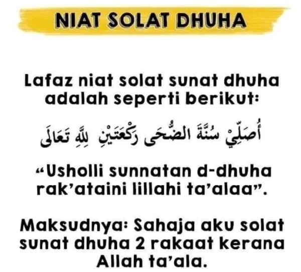niat solat dhuha