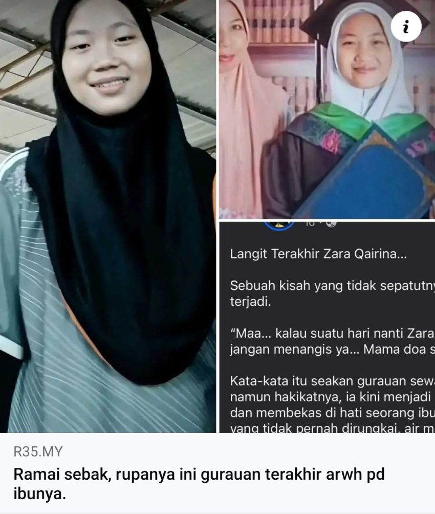 "Maa… klu suatu hari nanti Zara tk balik, Mama jgn menangis ya.. Mama doa... 1 Screenshot 2025 09 10 18 50 42 200 com.facebook.katana edit